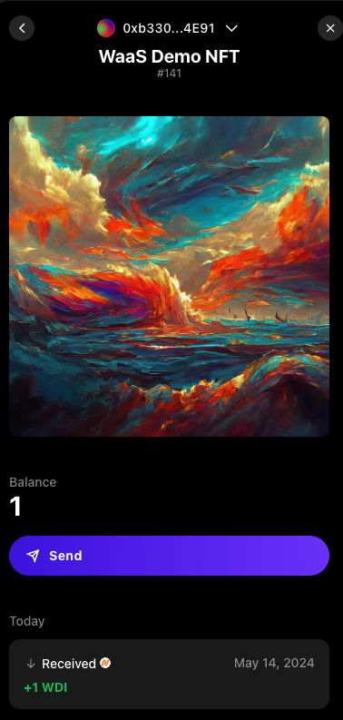 Send a collectible to another address with Sequence Kit