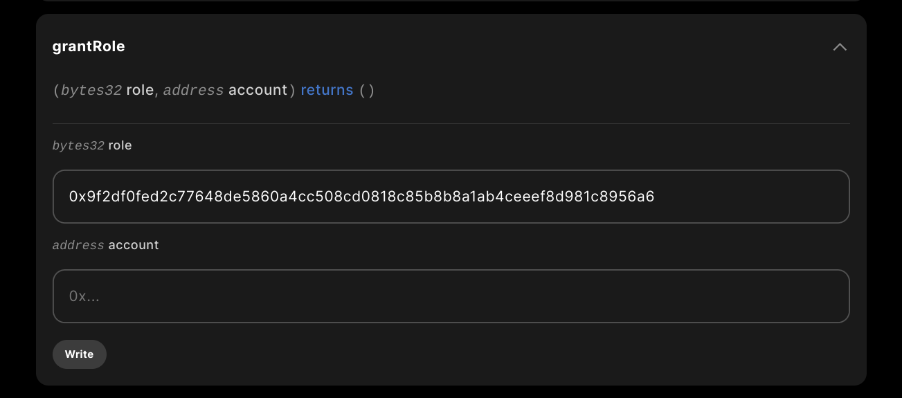 Grant a role for the relayer